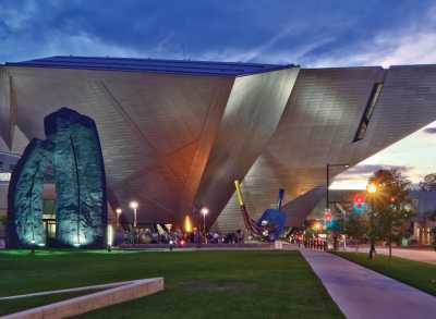 Denver Art Museum Exterior at Night