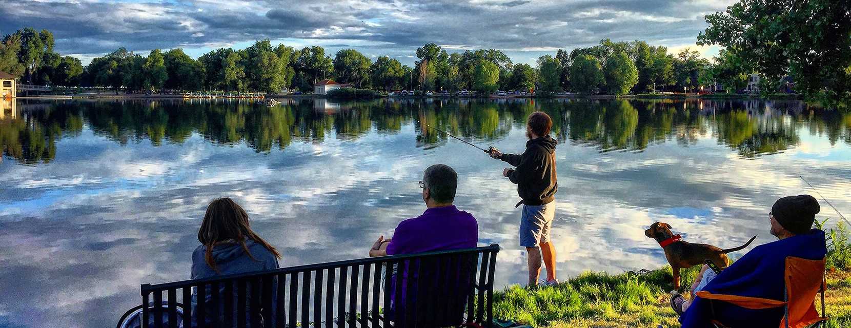 Man fishing in Denver's Washington Park